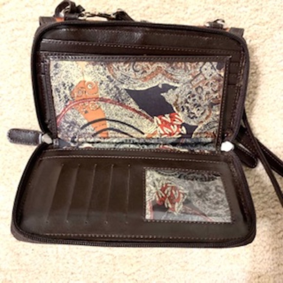 Brighton Light Brown Croc Embossed Structured Purse Organizer Leather - Picture 4 of 10